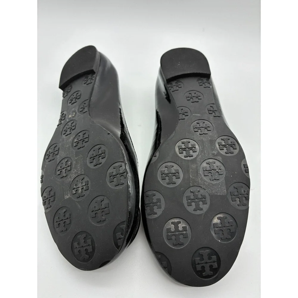 Tory Burch Reva Black Patent Leather Logo Medallion Ballet Flats Mens 6.5 M - Picture 4 of 6